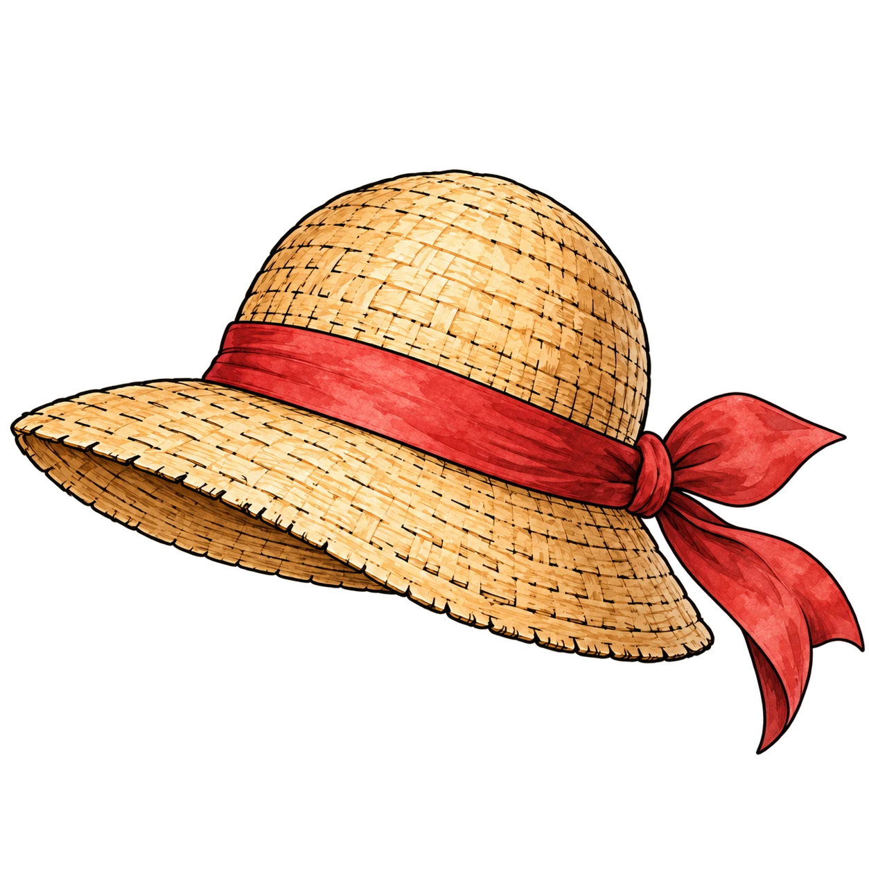 Ilustrasi topi jerami