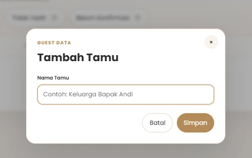 Modal tambah tamu manual