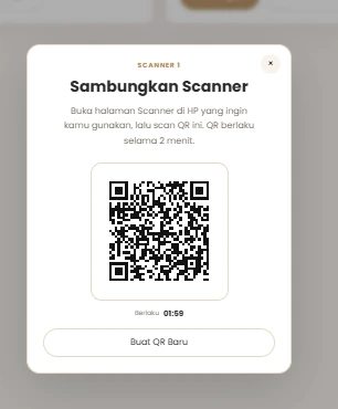 QR untuk menyambungkan perangkat scanner