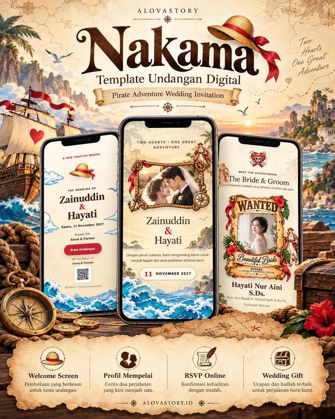Undangan Digital Tema Anime One Piece | Nakama 6