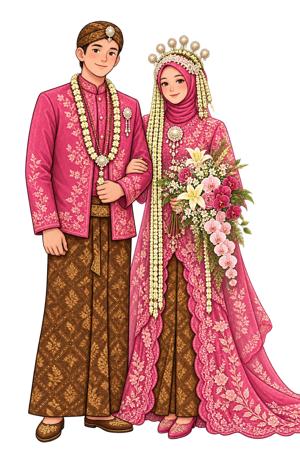 Ilustrasi pasangan pengantin